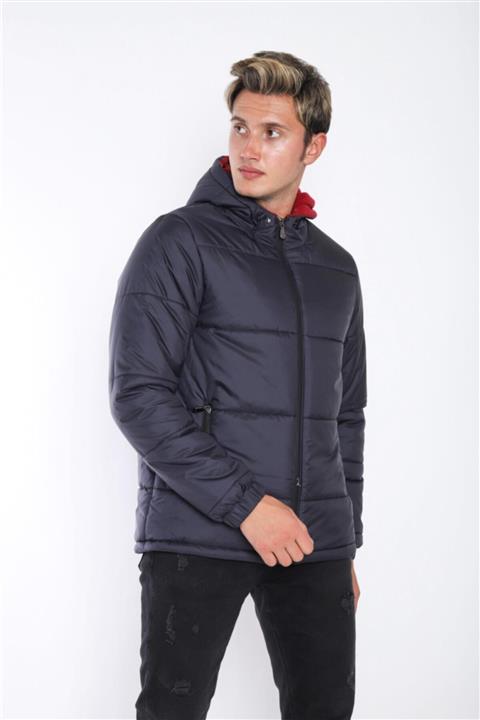 Escetic Erkek Kapişonlu Lacivert Spor Mont