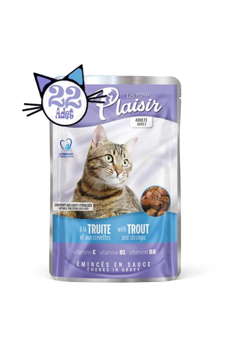 Plaisir Pouch Alabalıklı&karidesli 100gr Kedi Maması 22adet