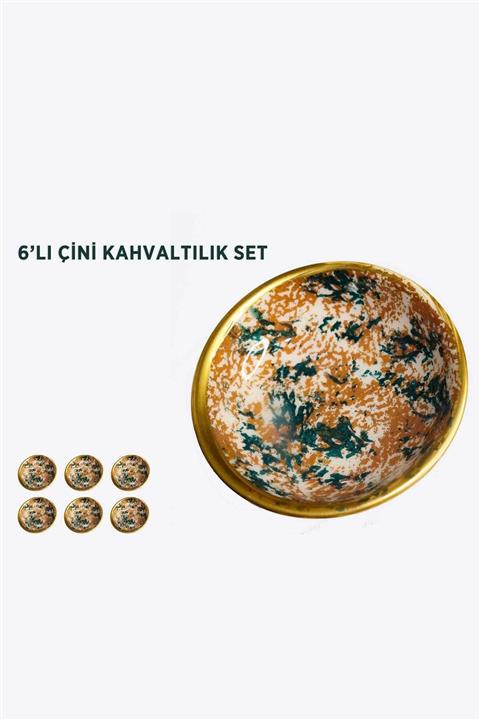 YAKUT Çini Desenli Kahvaltılık Kase Seti 6'lı
