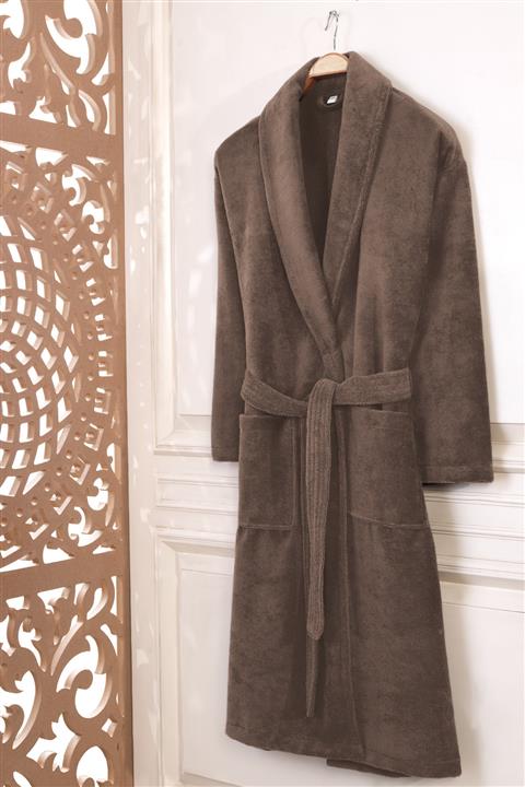 Şaheser Mayer Kadife Bornoz Açık Kahve