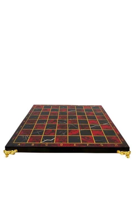 GÇM Kırmızı Mermer Desenli Satranç Tahta