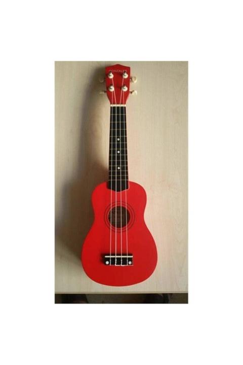 gonzales Xu-21-1 Kırmızı Renk Soprano Boy Renkli Ukulele -pena Hediyeli