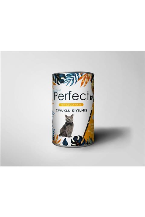 PERFECT 12'li 400 Gr Ezme Tavuk Etli Mama 12 Adet Yaş Konserve Kedi Maması