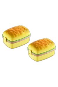 bermeks Beslenme Kabı Sandviç Görünümlü 3 Bölmeli 2li Set