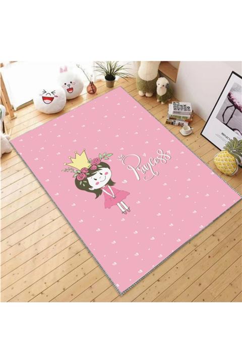 halımarkt Taçlı Pembe Prenses Çocuk Odası Halısı 175x250
