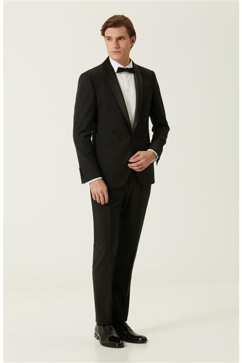 Network Slim Fit Siyah Smokin Takım Elbise