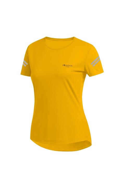 POSEIDONSTORM Kadın Sarı Günlük Sporcu T-Shirt S-3xl Koldan İki Flexo Baskı M1