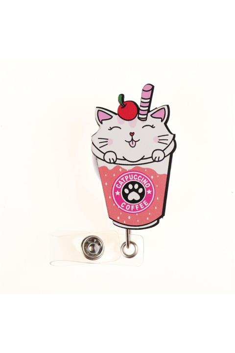 Attach Coffee Kedi Ahşap Yoyo Yaka Kartlık