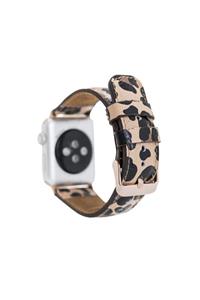 Bouletta Apple Watch Deri Kordon 38-40mm Uyumlu Leopar Ne