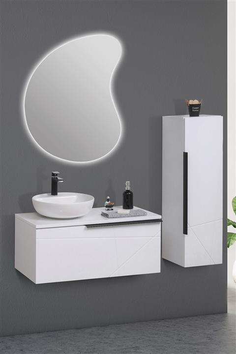 Tekoplus Beyaz Thin Banyo Dolabı Takım 90 cm