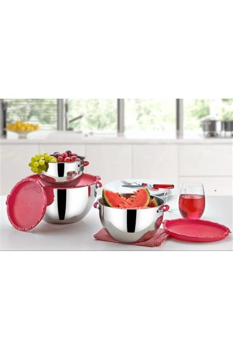 AYLA STAND Çelik Saklama Kabı Lüks-pembe