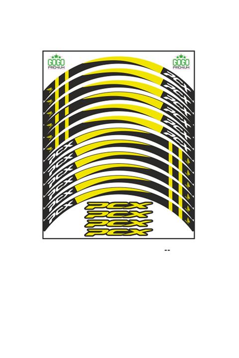 Honda Flo Sarı I Reflektör Baskı Pcx Jant Şeridi