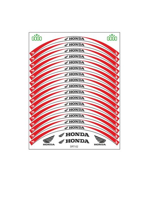 Honda Kırmızı Beyaz Reflektörlü Jant Şeridi