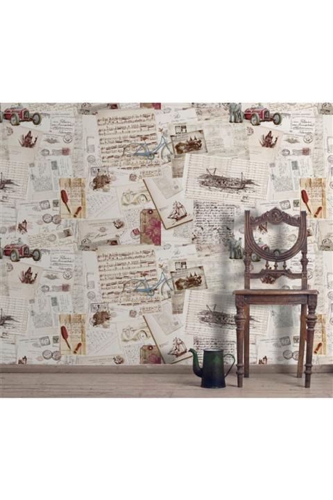 Decowall Bossini Karpostal Desenli Duvar Kağıdı 10m²