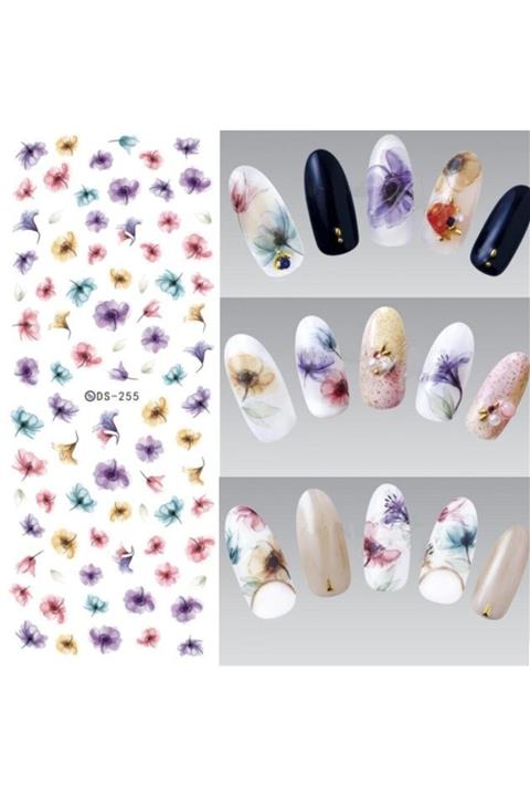 ci&or Rengarenk Çiçekler Tırnak Dövmesi