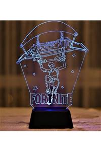 3D Light Fortnite Paraşüt Figürlü Üç Boyutlu  Led Gece Lambası