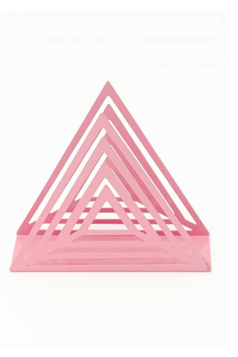 Manor Pembe Üçgen Lüks Metal Peçetelik