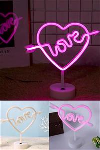 Buffer Love Yazılı Dekoratif Neon Led Masa ve Gece Lambası