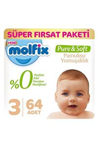 Molfix Pure&soft Midi 3 Beden 64'li Süper Fırsat Paketi