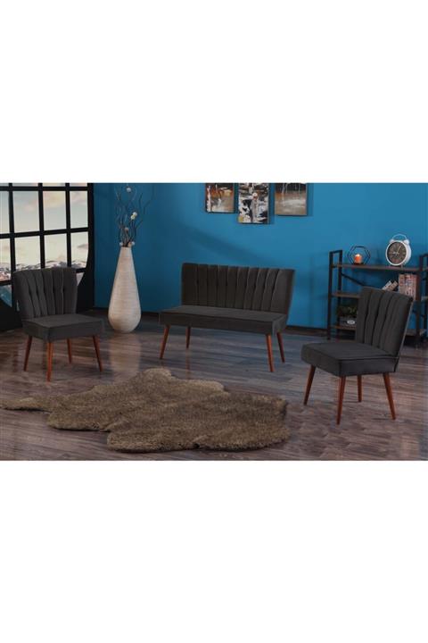 Armens Life Inci Cafe Otel Balkon Çay Seti 2+1+1 Ceviz Ayak