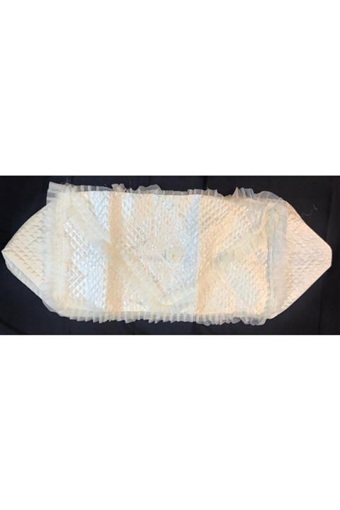 LÇH Krem Kapitoneli Saten Yastık Hurcu