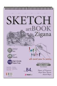 Etika Sketchbook Zigana B4 Spiralli 150 gr. 24,5x34,5 cm 25 yp. Eskiz Defteri