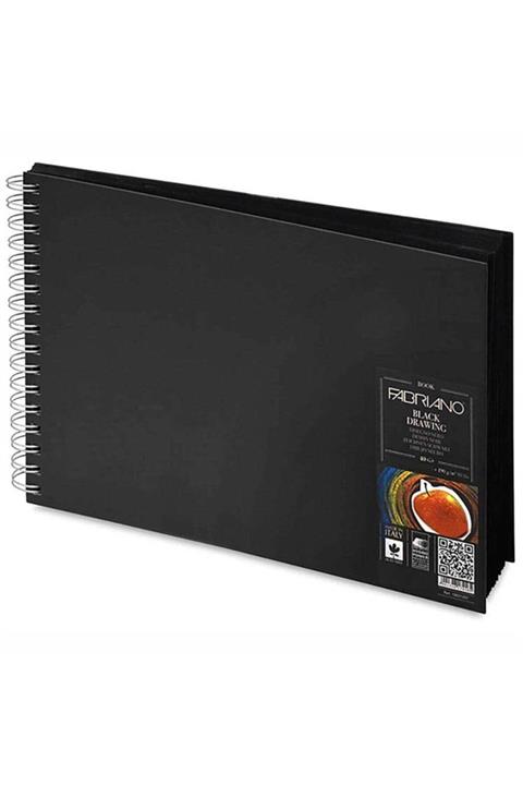 Fabriano Blackbook Spiralli Eskiz Çizim Defteri Siyah Yaprak 190 Gr. A4 40 Yaprak