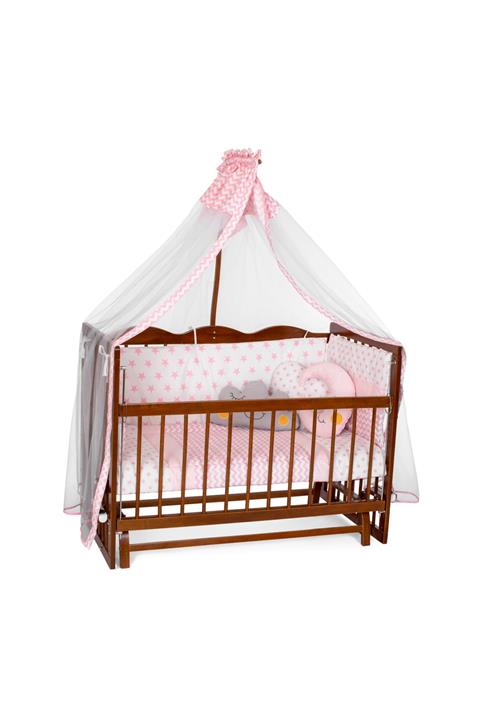 Carino Wins Ahşap 60x120 Ceviz Renk Sallanır Anne Yanı Beşik Uyku Setli Ve Yataklı Asycvz60x120py