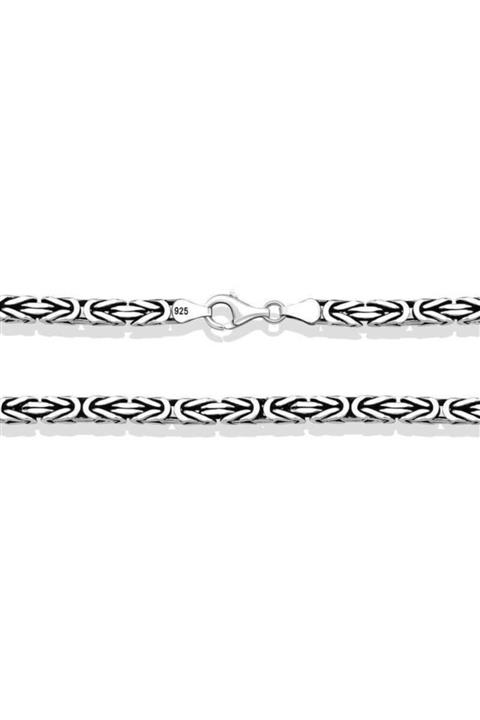 Gumush Gümüş Kral Zincir - 8 Mm Köşeli