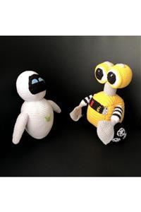 Kare Art Amigurumi Wall-e Ve Eva. Hediyelik Örgü Oyuncak . %100 El Üretimi . Yerli Üretim