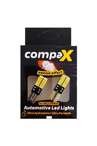 Compax Led Ampul Turuncu Dipsiz T10 Park Ampulü 12v 24 Ledli Canbuslu 2 Adet