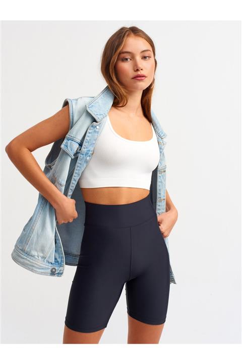 Dilvin 3570 Toparlayıcı Bel Lastikli Kısa Tayt-siyah