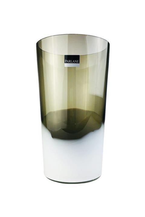 Alesta Home Mavi ve Kahverengi El Yapımı Uzun Cam Vazo 12x27cm