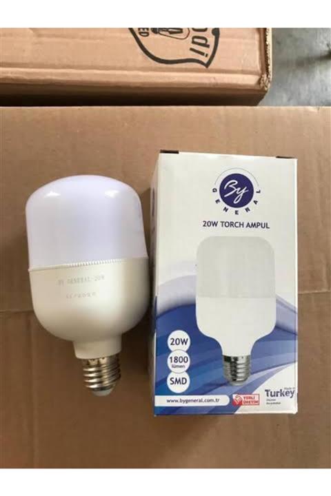 BY GENERAL 01 50 Adet 20 Watt Torch Ampül Beyaz Işık By General Marka