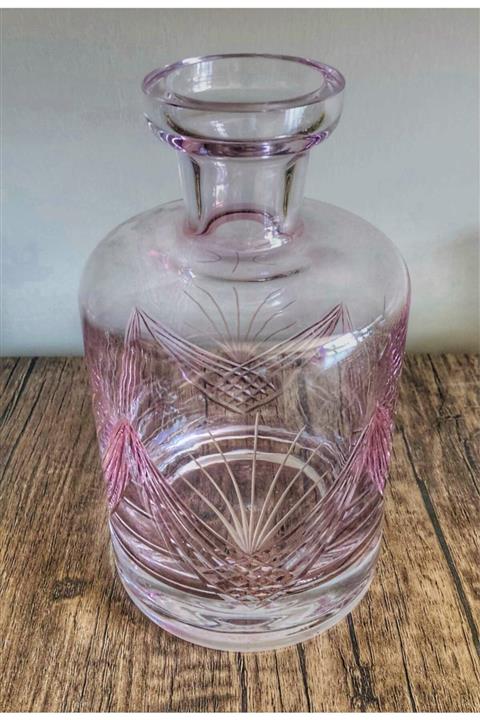 PAPATYAMDEKOR ZÜCCACİYE Kesme Işlemeli Pudra Sürahi Karaf Kapaksız 1lt