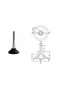 YİSA Çap-60 Civata Boyu-50 Civata-m-16 Sehpa Ayak Oynar Baş Komple Metal Saplama-25 Ad.