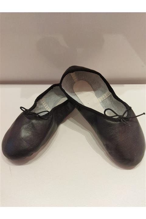 SuPerisi Butik&Bale Siyah Deri Bale Patiği