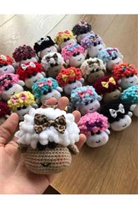 Quezzquality Amigurumi El Örgüsü Sevimli Kuzucuk Kafası Anahtarlıklar(TEK FİYATIDIR)