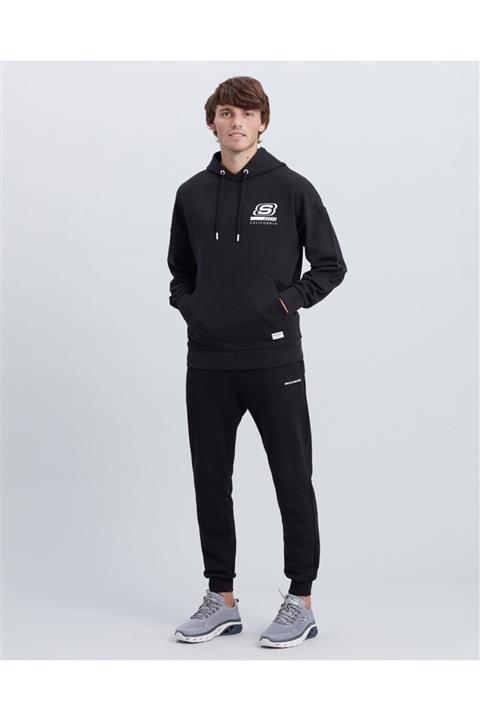 SKECHERS M Chest Logo Hoodie Erkek Siyah Sweatshirt - S212937-001
