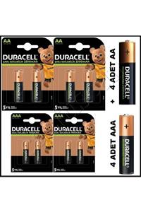 Duracell 4 Adet Şarjlı 2500 Mah Aa Kalem Pil 4 Adet Şarjlı 900mah Aaa Ince Pil