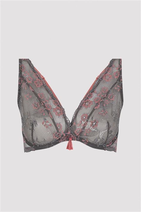 Penti Koyu Gri Pureness Wire Floral Lace Sütyen
