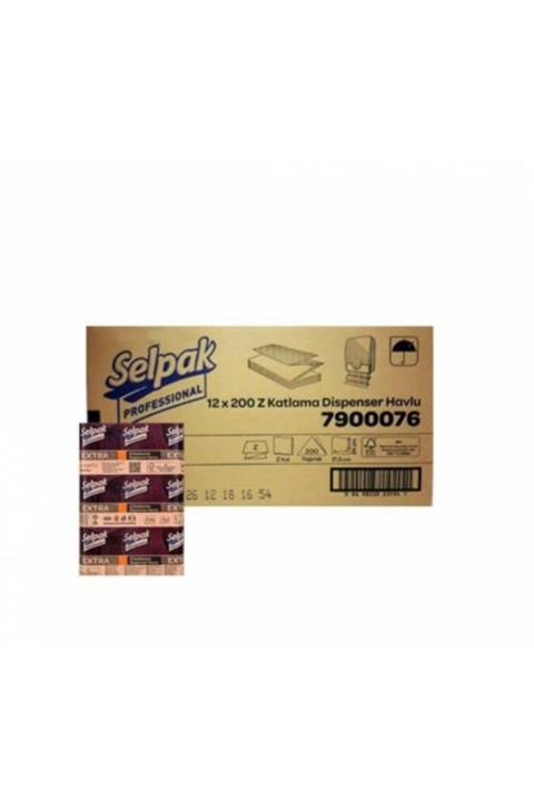 Selpak Extra Z Katlı Dispenser Kağıt Havlu 200x12'li 1c01968