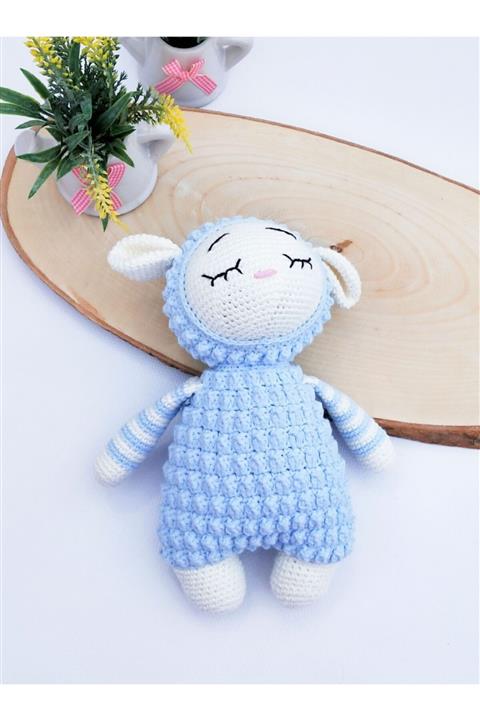 miyababystore Mavi Amigurumi Kuzu Oyuncak