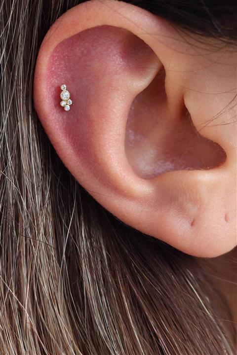 Değerli Kuyumculuk Taşlı Tragus Küpe