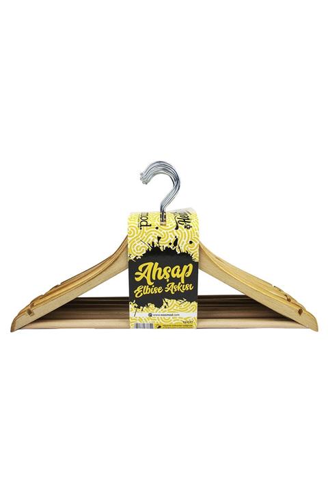 Woomod 1. Kalite Vernikli Ahşap Elbise Askısı 36 Adet