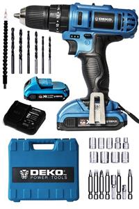 DEKOPRO POWER TOOLS Alman 36 V 5 Ah ( Darbeli ) Çift Akülü Şarjlı Vidalama Matkap + 24 Parça Set