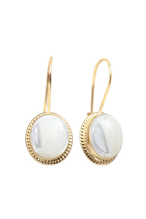 Aslı Gold Kadın Ay Taşı Nostalji Altın Küpe (kp0026)
