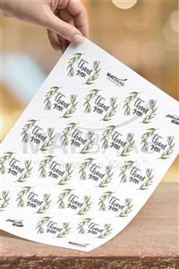 colortouch Yaprak Desen Thank You Sticker 72 Adet 4 cm Çapında