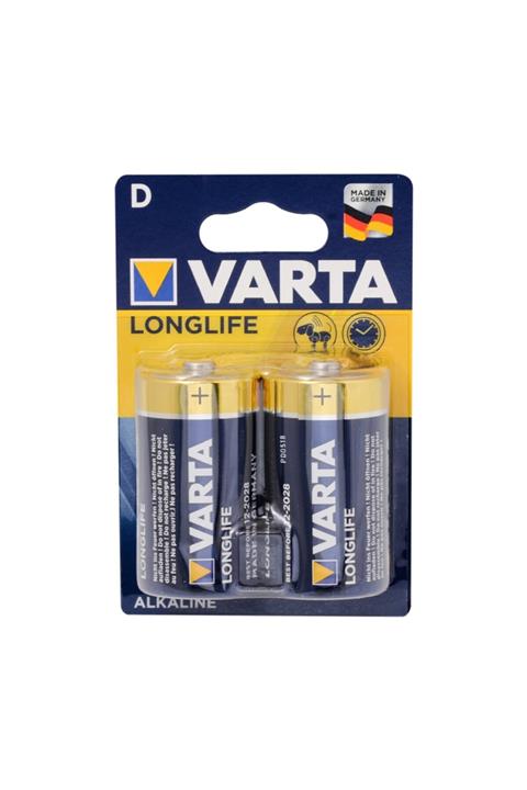 ATAELEKTRONİK Varta Longlife Lr20 Alkalin Alkaline Uzun Ömürlü Seri Büyük Pil - D Boy 2'li 1 Kart 2 Adet