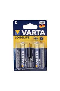 ATAELEKTRONİK Varta Longlife Lr20 Alkalin Alkaline Uzun Ömürlü Seri Büyük Pil - D Boy 2'li 1 Kart 2 Adet